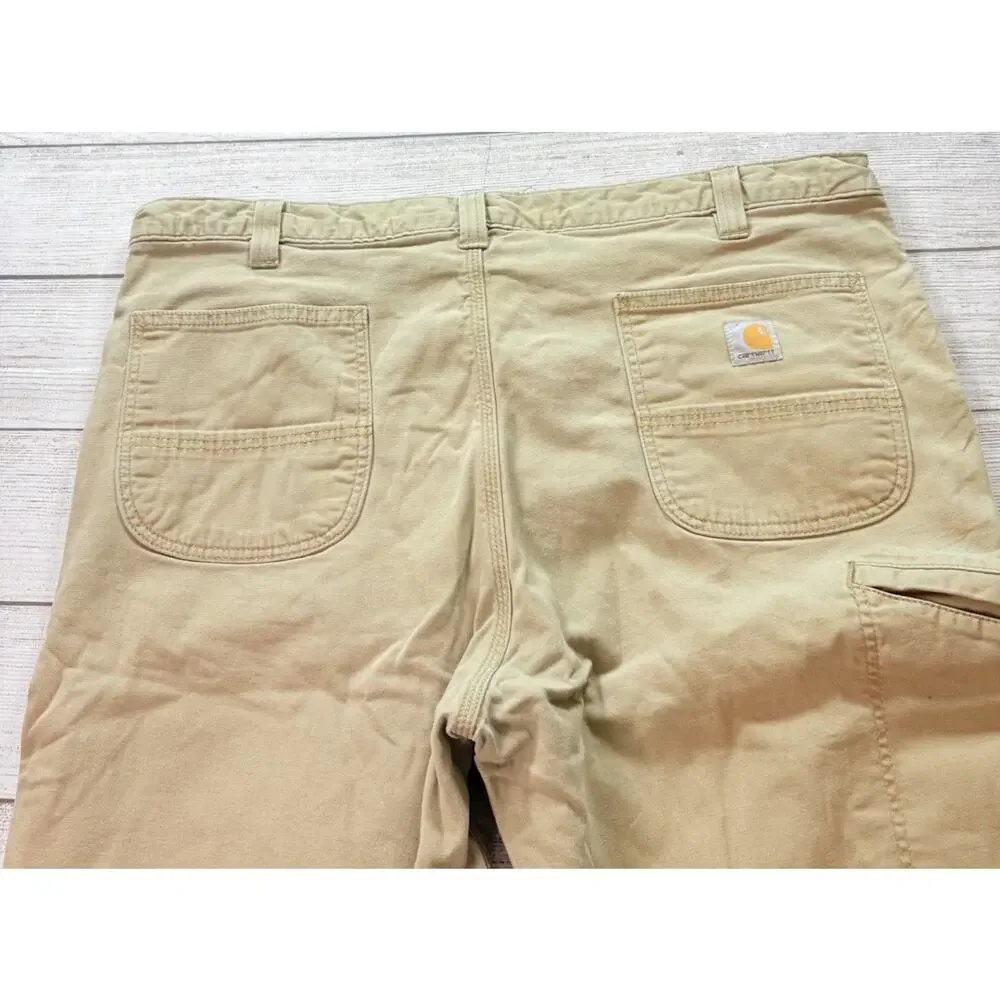 CARHARTT Men's Relaxed Fit Fleece Lined Work Pants 103342-253 Tan Size 42x32